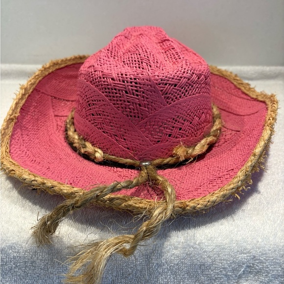 Coastal Cowgirl Corona Pink Western Straw Hat by TONPSOM | Size M - Picture 10 of 12